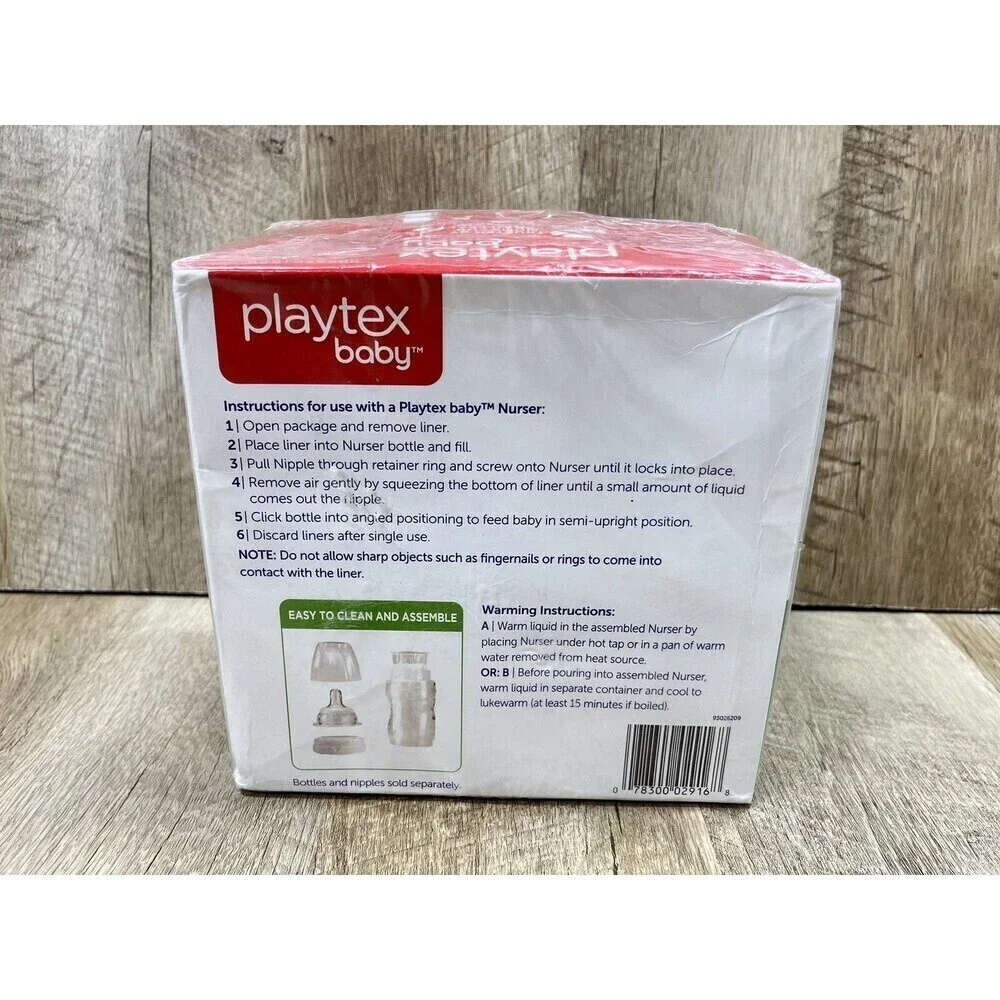 Playtex Baby Drop-Ins Liners 4 oz 150 Pre-Sterilized 1 Month Disposable Sealed